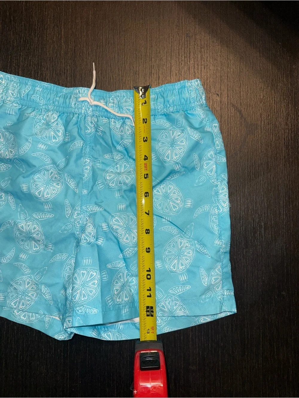 Janie and Jack Turquoise Blue Sea Turtle Print Swim Shorts with Ocean Motif